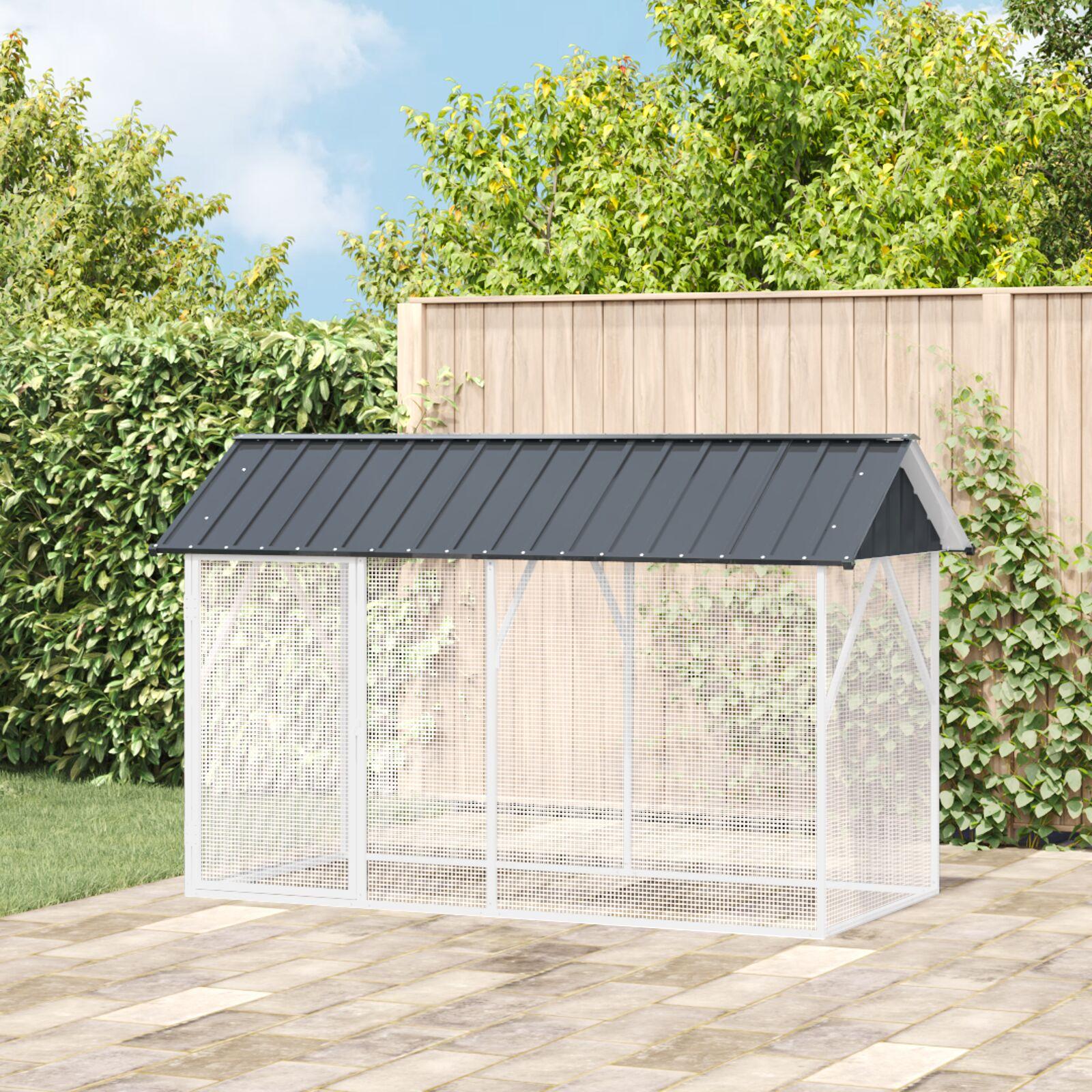 Fuglebur Antracit 227 x 112 x 141 cm Galvaniseret stål