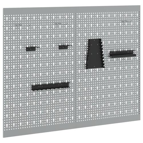 Pegboards 2 stk med 8 tilbehør Grå 50x80 cm Stål