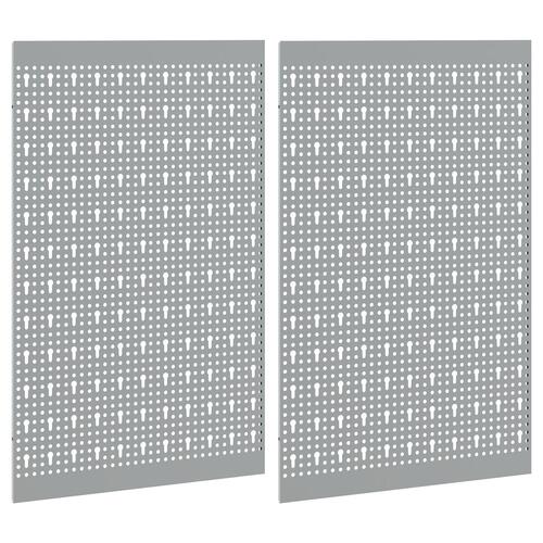 Pegboards 2 stk med 8 tilbehør Grå 50x80 cm Stål