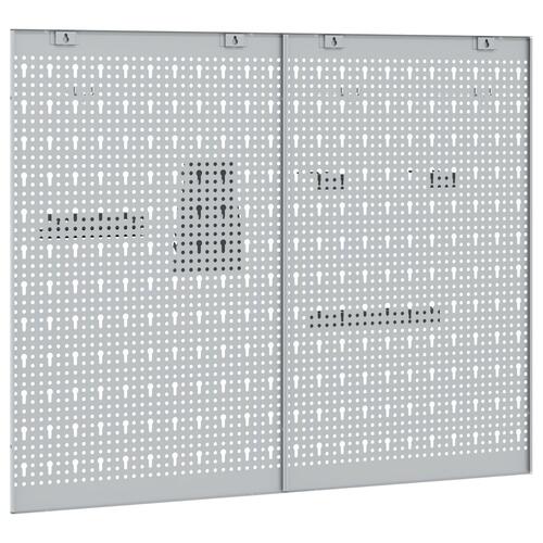 Pegboards 2 stk med 8 tilbehør Grå 50x80 cm Stål