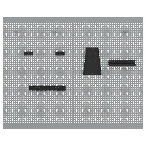 Pegboards 2 stk med 8 tilbehør Grå 50x80 cm Stål