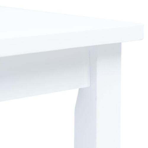 Spisebord 114 x 71 x 75 cm massivt gummitræ hvid