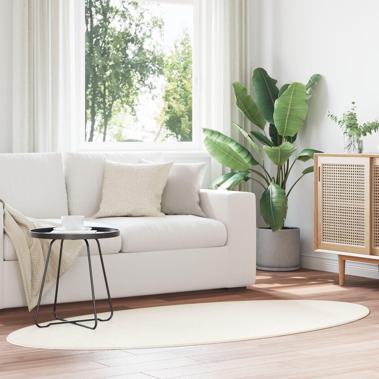 Tæppe HUARTE Creme 100 x 200 cm Polyester