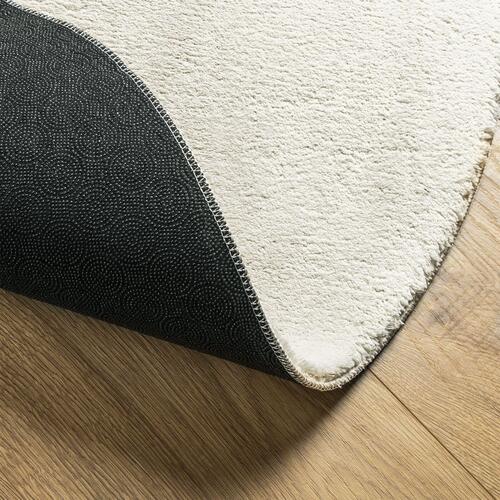 Tæpper Creme Uld 140 x 200 cm Holdbar Områdetæppe Oval