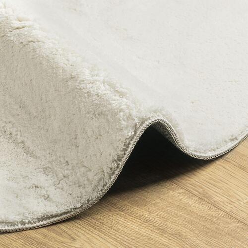 Tæpper Creme Uld 140 x 200 cm Holdbar Områdetæppe Oval