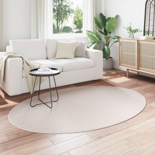 Tæpper Sand Polyester 140 x 200 cm Slidstærk Områdetæppe Oval