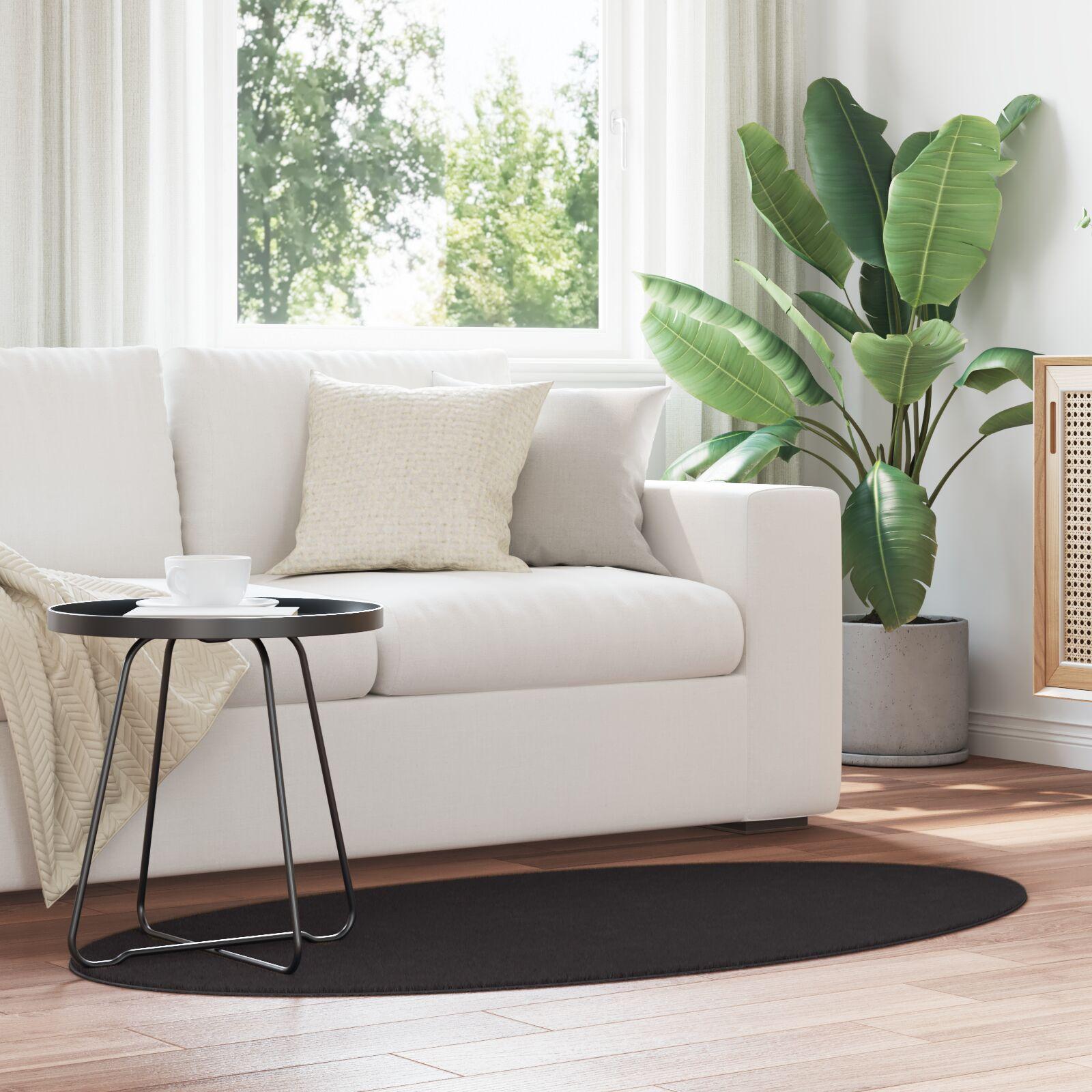 Tæppe HUARTE Sort 80 x 150 cm Polyester