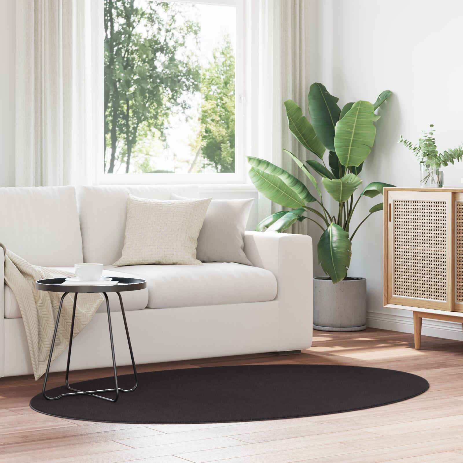 Tæppe ""HUARTE"" Sort 100x200 cm Oval