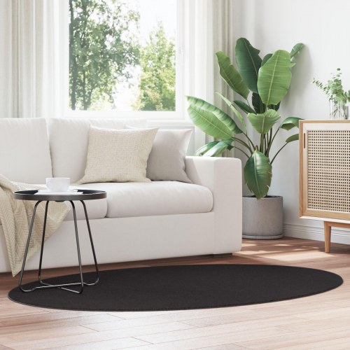 Tæppe ""HUARTE"" Sort 120x170 cm Oval