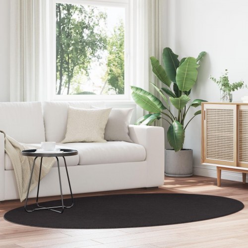 Tæpper Sort Polyester 140 x 200 cm Skridsikker Områdetæppe
