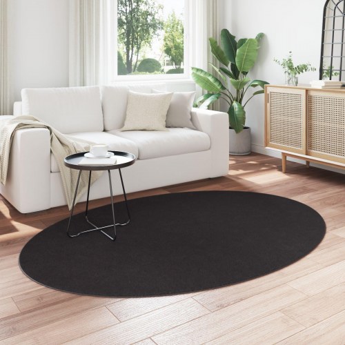 Tæpper Sort Polyester 140 x 200 cm Skridsikker Områdetæppe