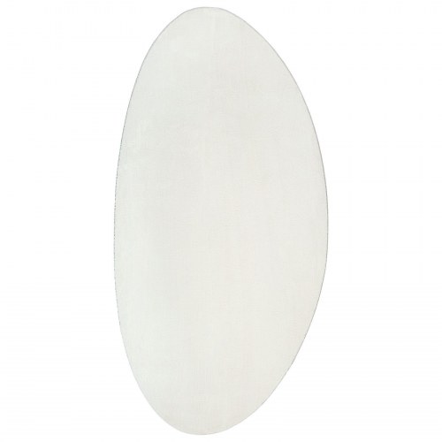 Tæpper Creme Polyester 80 x 150 cm Områdetæppe Ovalt Moderne