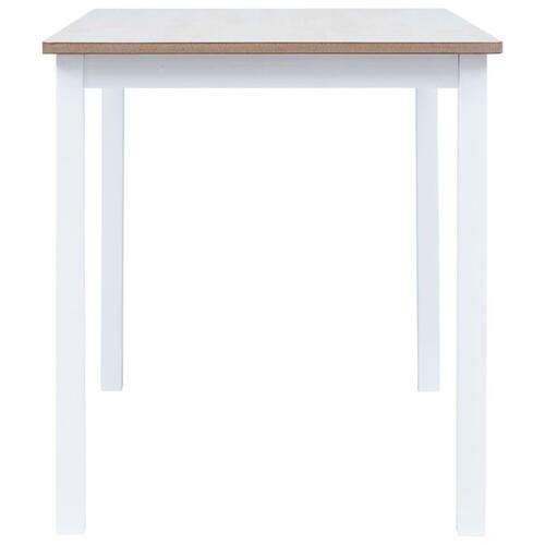 Spisebord 114 x 71 x 75 cm massivt gummitræ hvid og brun