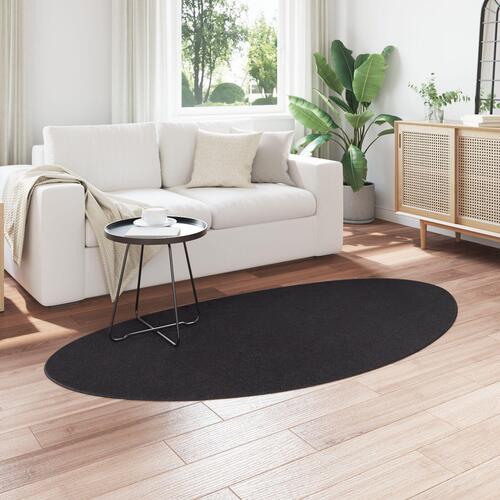 Tæpper Sort Polyester 100 x 200 cm Skridsikker Områdetæppe