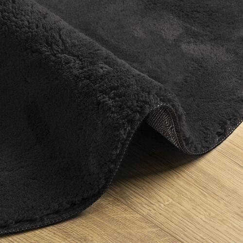 Tæpper Sort Polyester 100 x 200 cm Skridsikker Områdetæppe