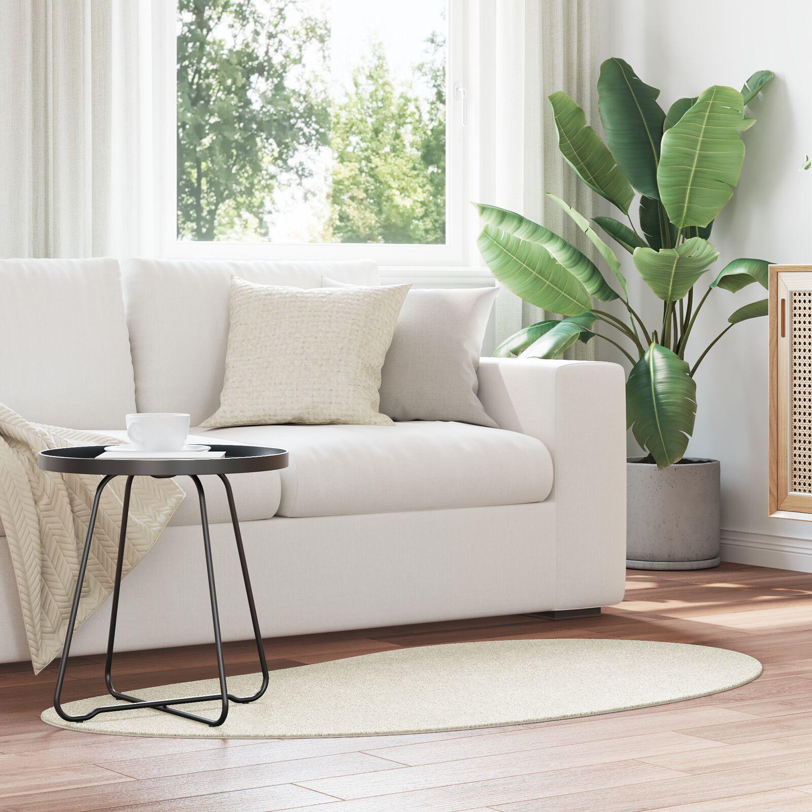 Områdetæppe HUARTE - creme 80 × 150 cm i blød polyester