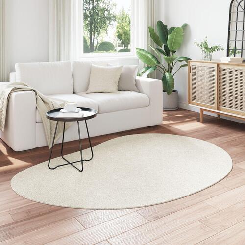Gulvtæppe Creme 140x200 cm Polyester Skridsikker