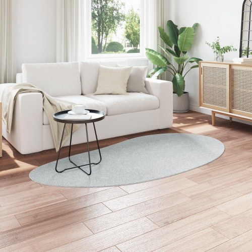Områdetæppe Grå 100x200 cm Polyester Skridsikkert