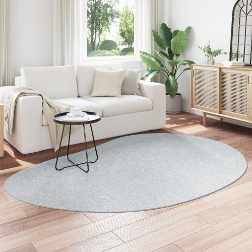 Tæpper Grå Polyester 160 x 230 cm Områdetæpper Oval Nutidig