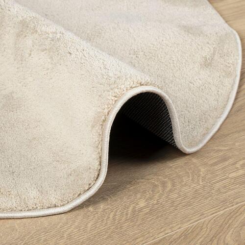 Tæpper Beige Uld 80 x 150 cm Tæppe Bølgeform Moderne