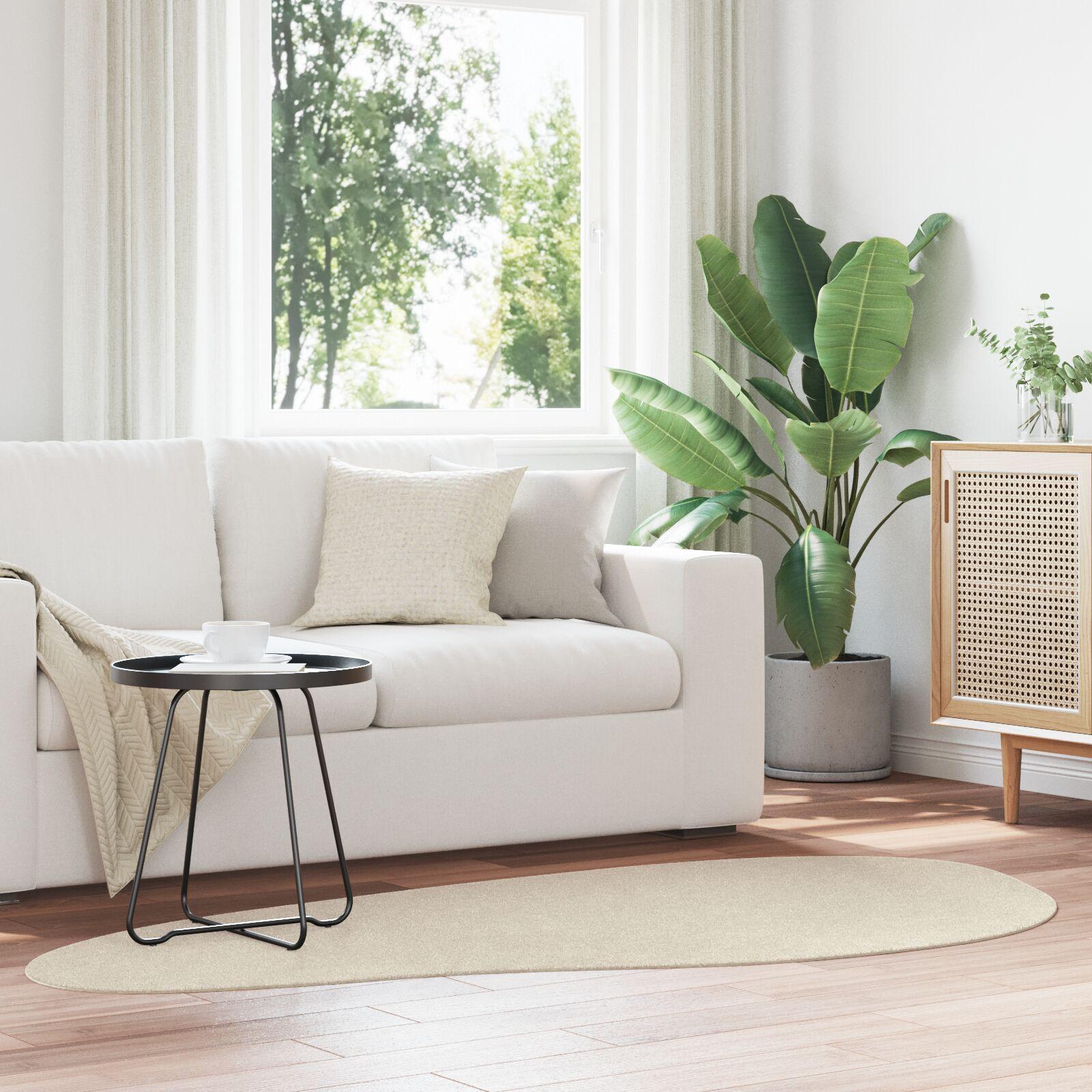 Områdetæppe HUARTE - beige 100 × 200 cm i polyester
