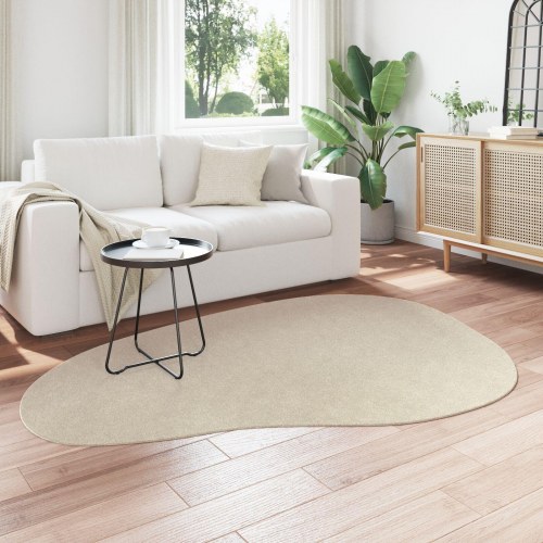 Tæpper Beige Polyester 140 x 200 cm Skridsikker Områdetæppe
