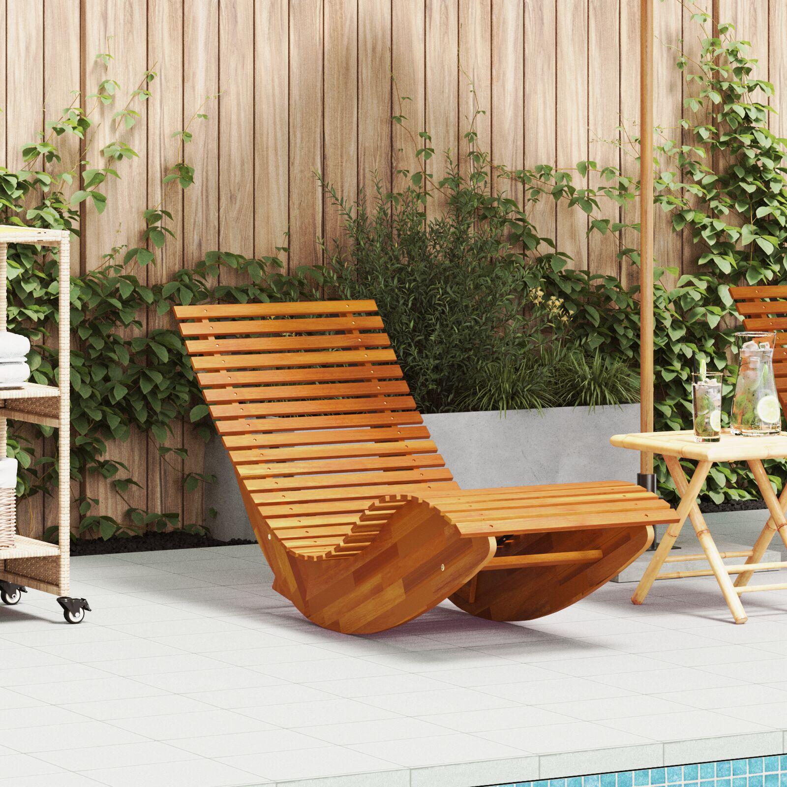 Rocker Solsenge 2 Stk Brun 154 X 60 X 74 Cm Massivt Akacietræ