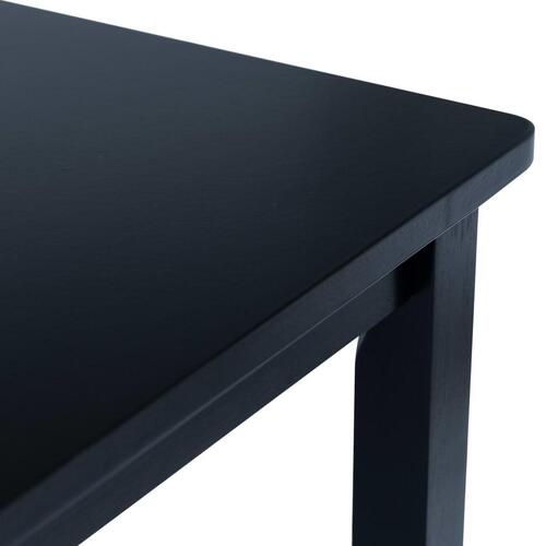 Spisebord 114 x 71 x 75 cm massivt gummitræ sort