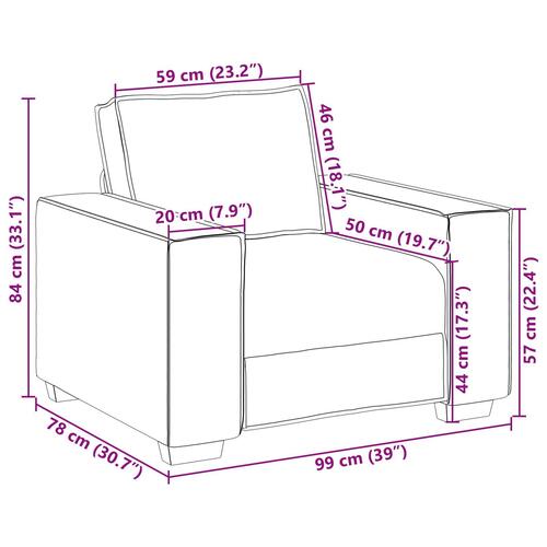 Sofa Stole Creme 59 cm Kunstlæder