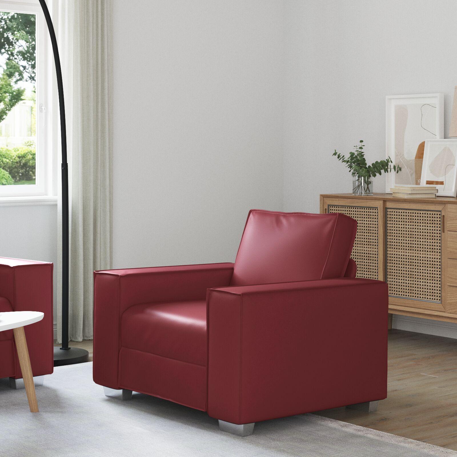 Sofastol med pude Vinrød 99 x 78 x 84 cm Kunstlæder
