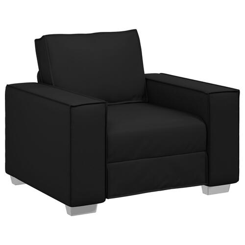 Sort Faux Læder Sofa Stole - 59 cm