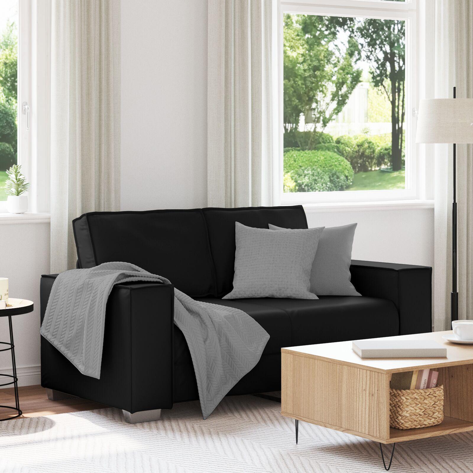 2 Personers Sofa Sort 120 Cm Kunstlæder