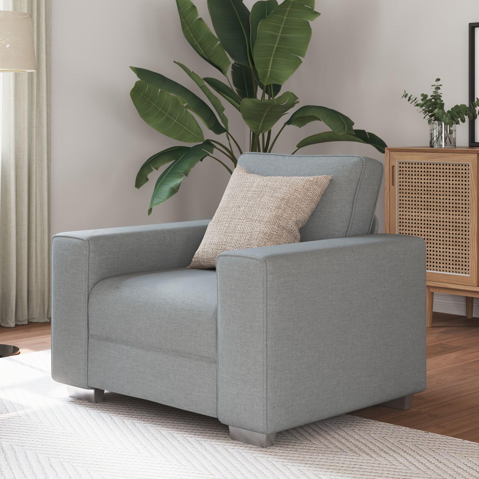 Sofa med pude Lysegrå 100 x 77 x 82 cm Stof