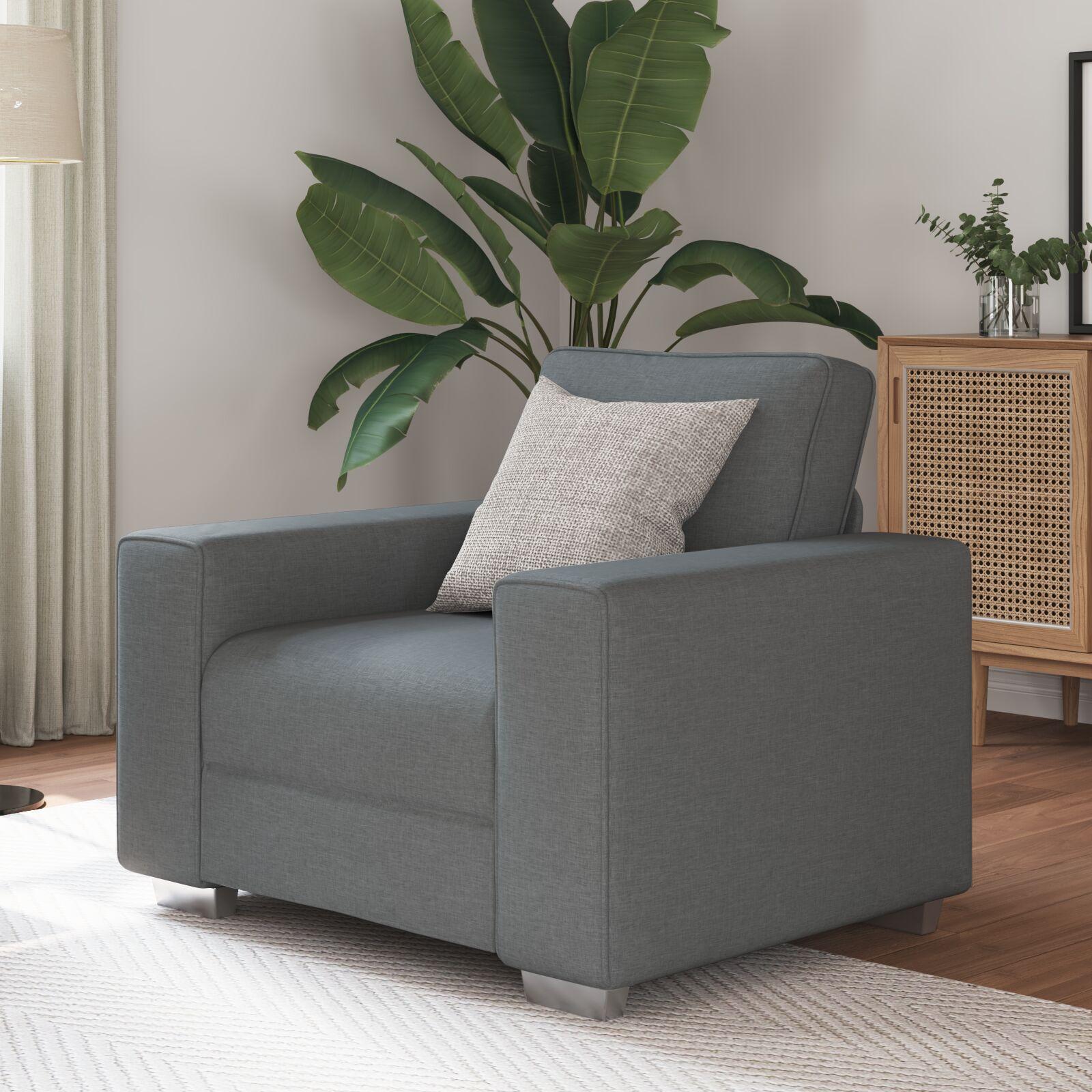 Sofa med pude Mørkegrå 100 x 77 x 82 cm Stof