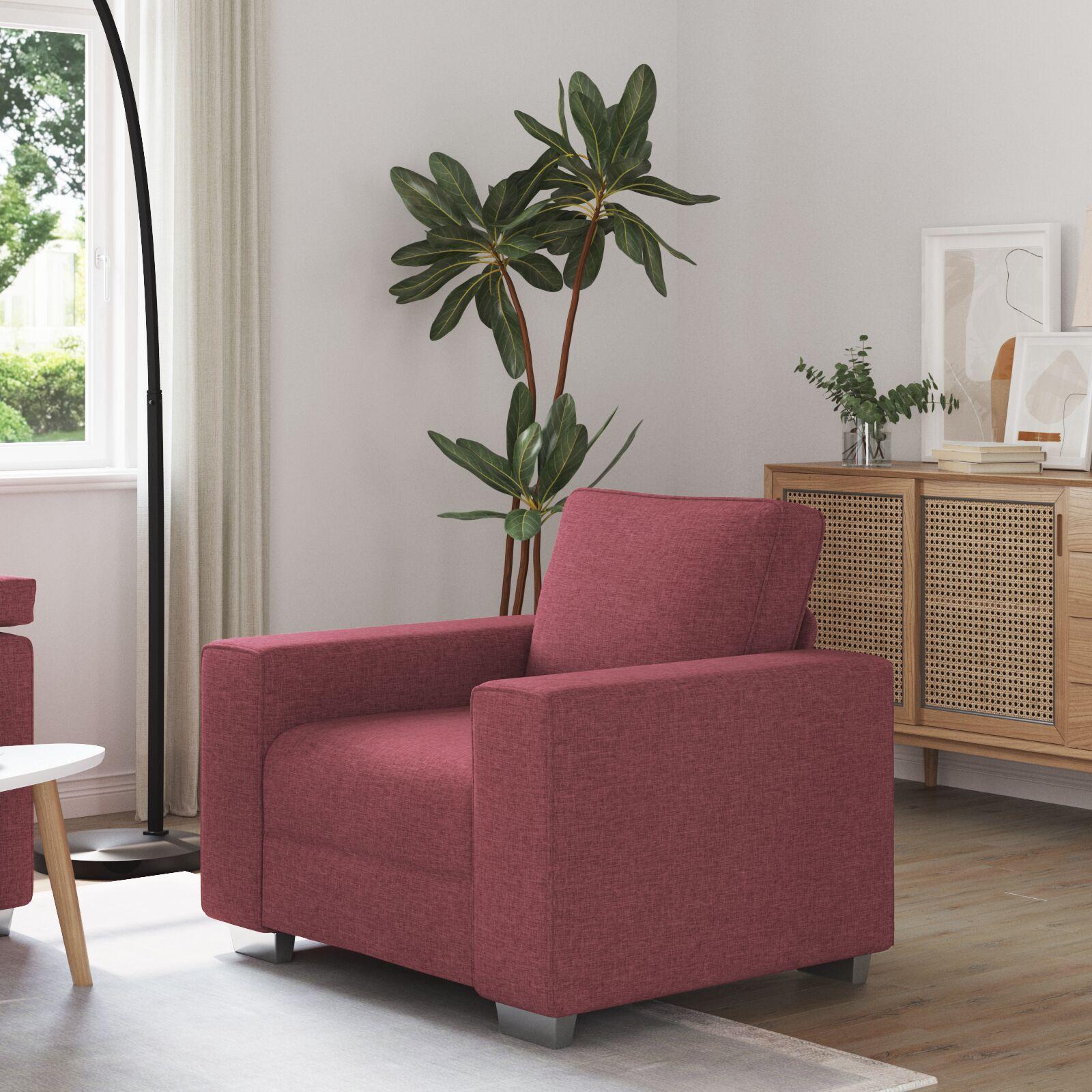 Sofa Med Pude Vinrød 100 X 77 X 82 Cm Stof