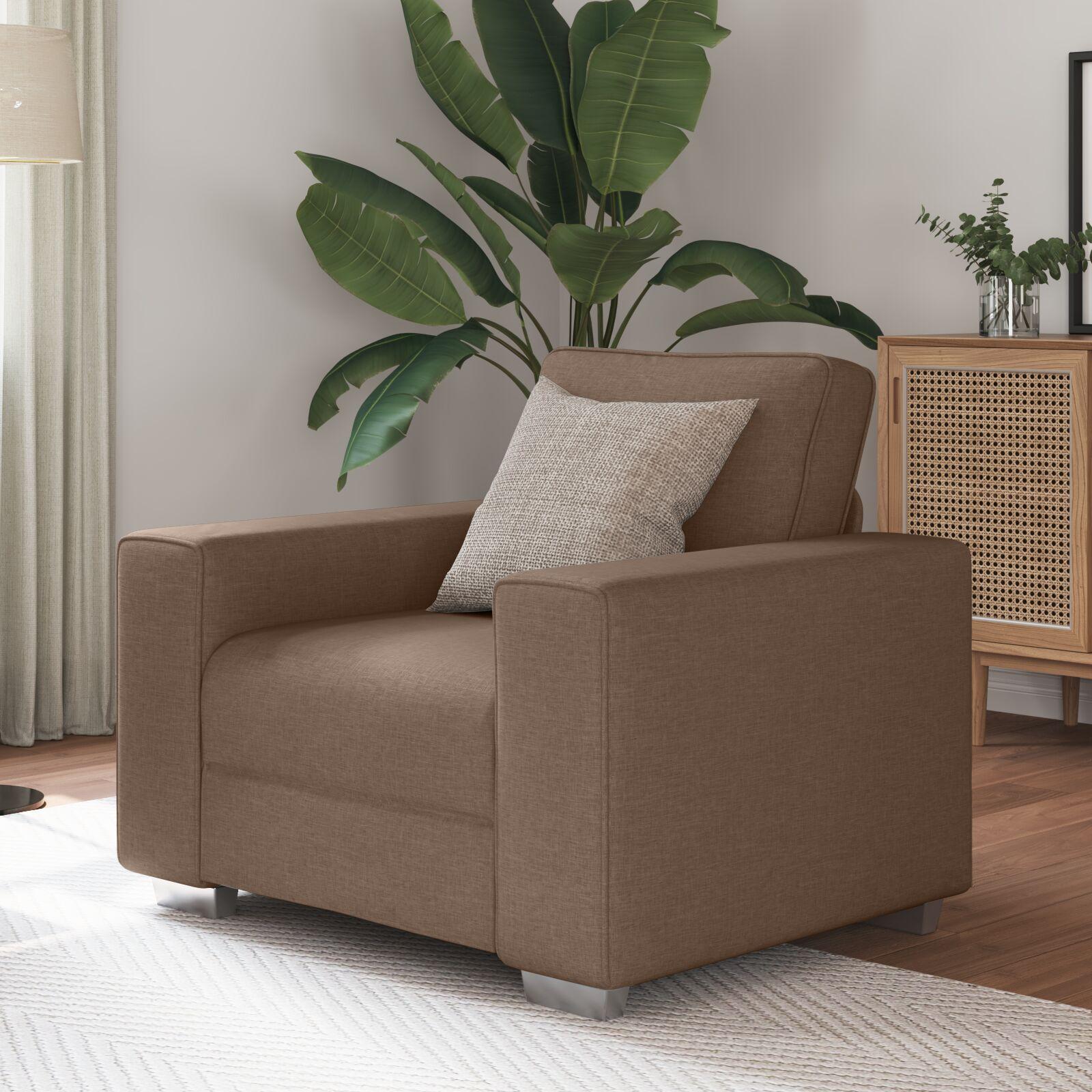 Sofa med pude Brun 100 x 77 x 82 cm Stof