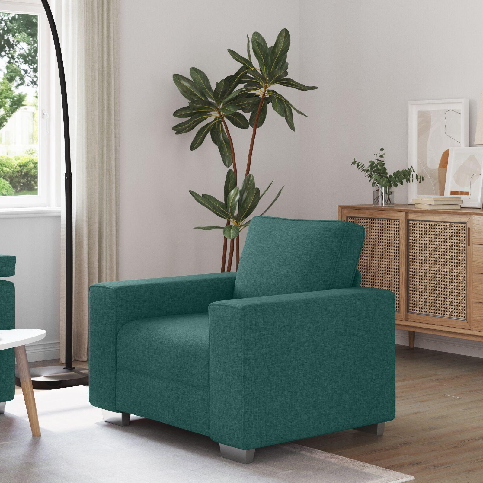 Sofa med pude Mørkegrøn 100 x 77 x 82 cm Stof