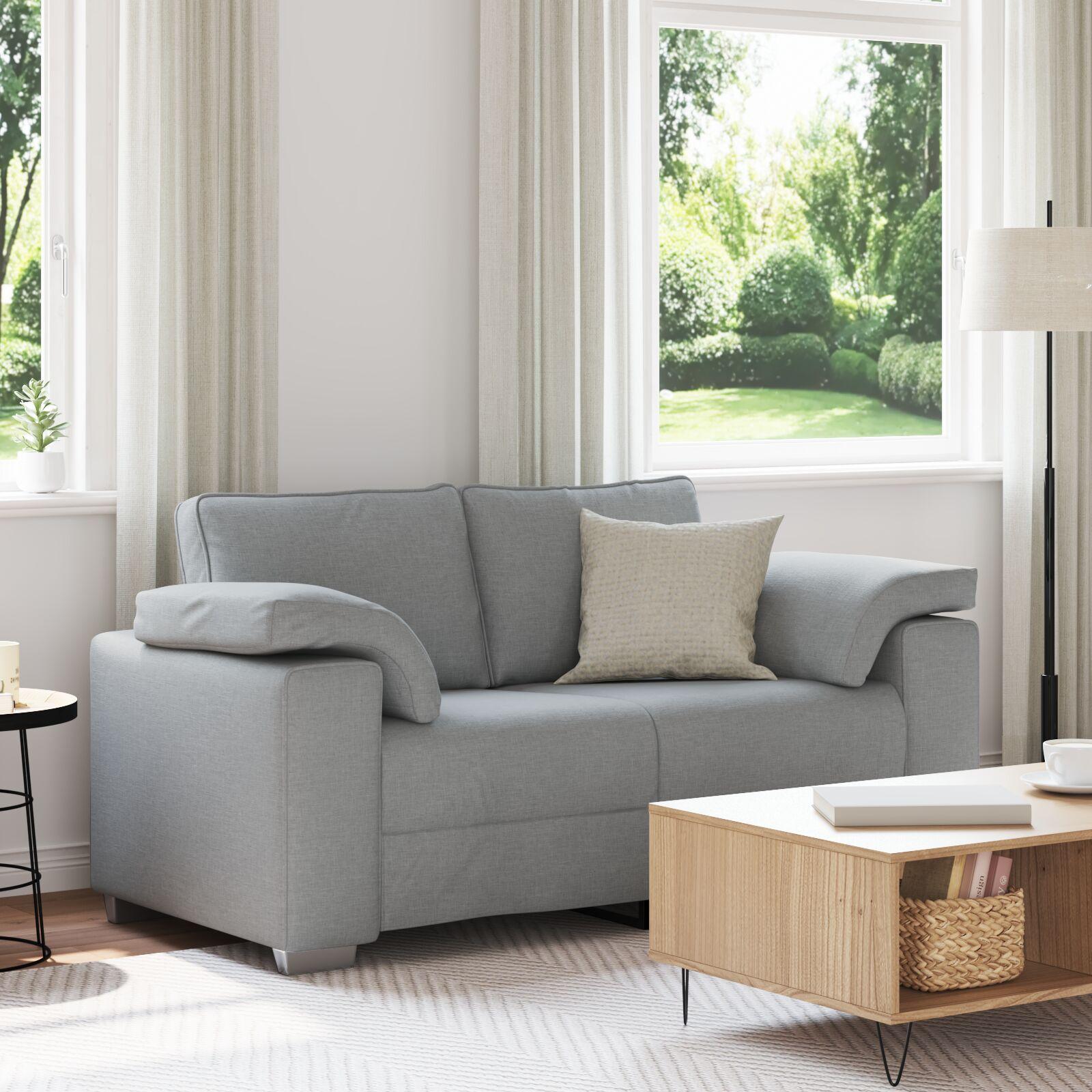 Sofa med pude Lysegrå 160 x 77 x 82 cm Stof