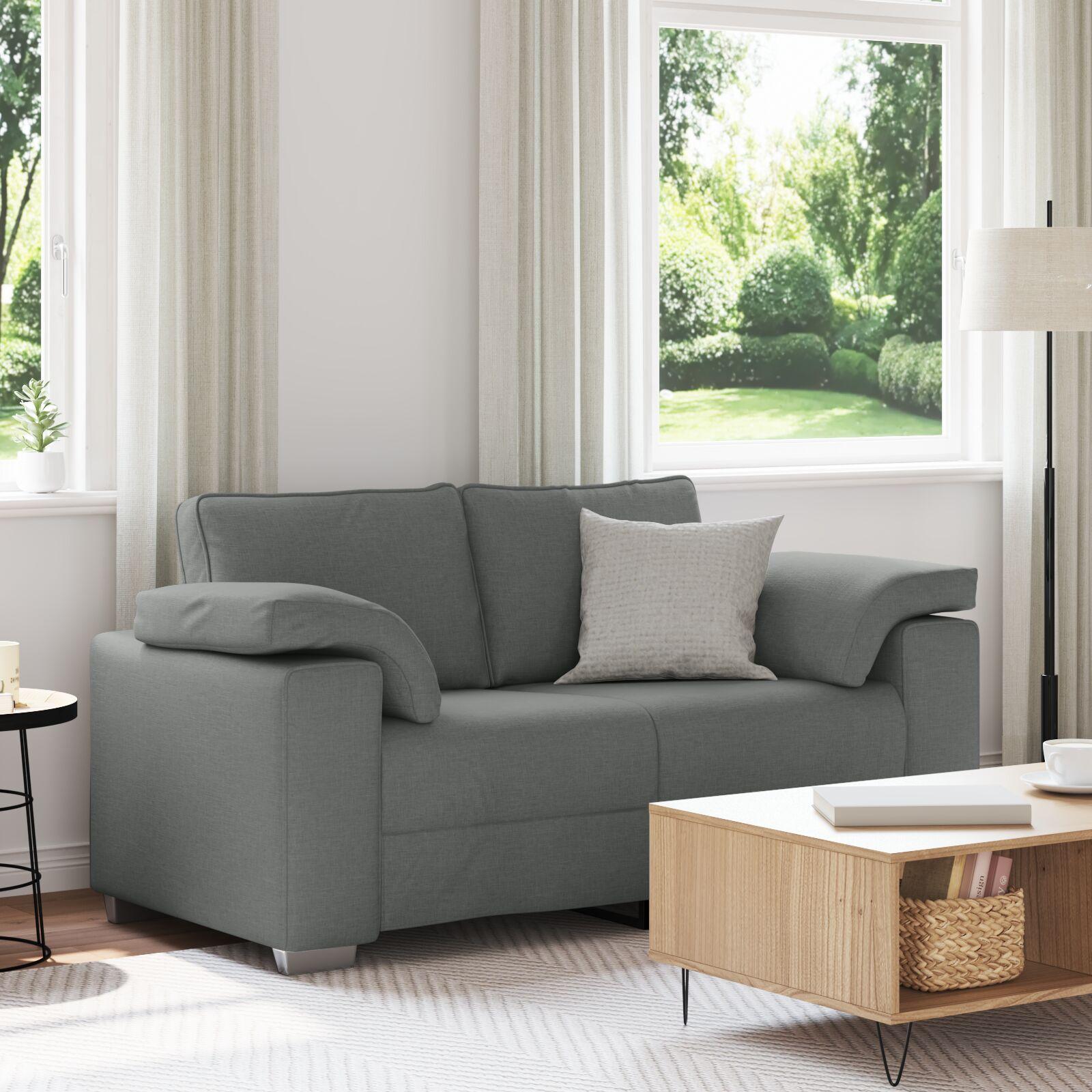 Sofa med pude Mørkegrå 160 x 77 x 82 cm Stof