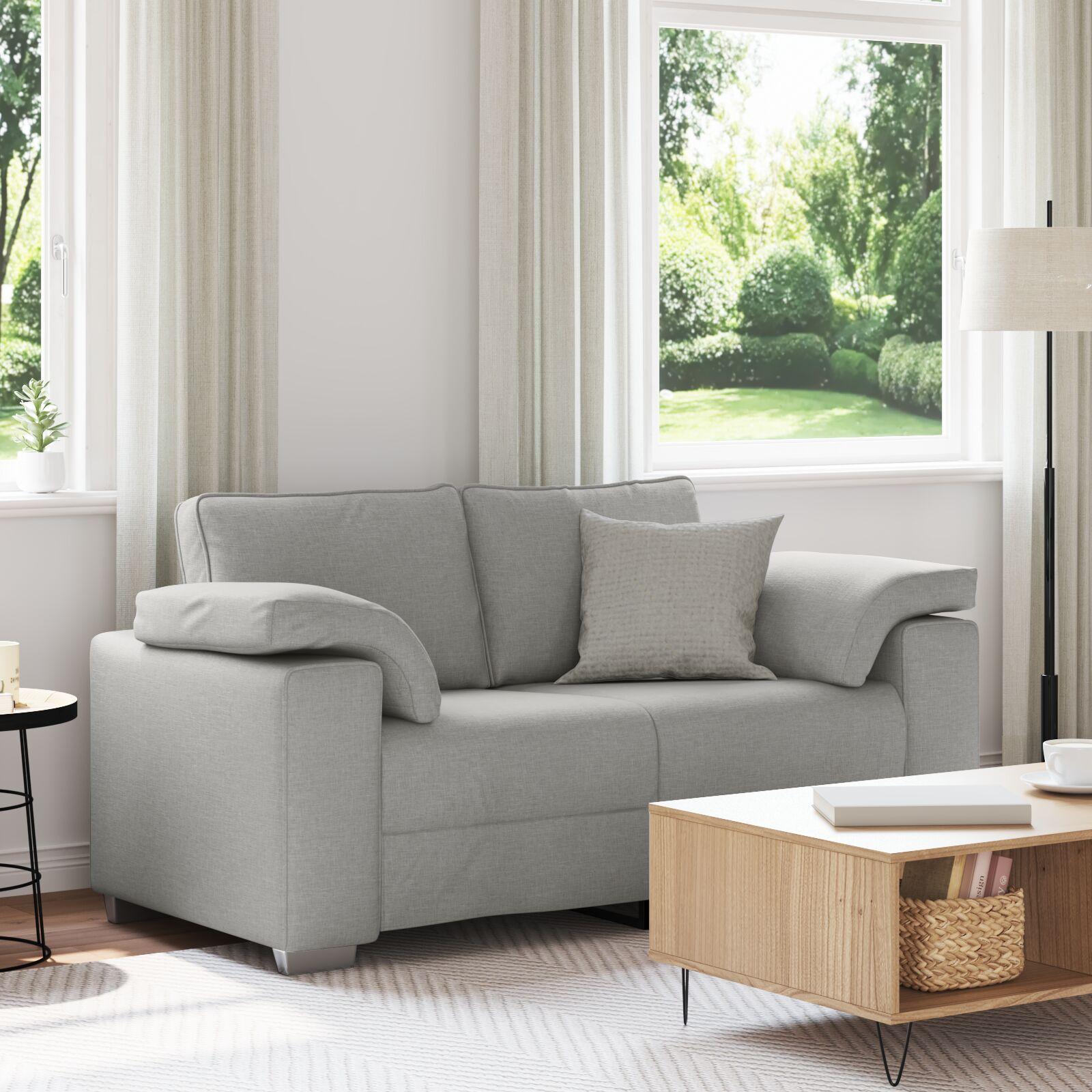 Sofa med pude Sky grey 160 x 77 x 82 cm Stof