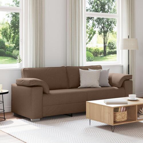 3-personers sofa i brun stof, 178 cm