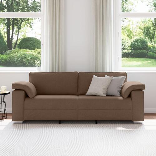 3-personers sofa i brun stof, 178 cm