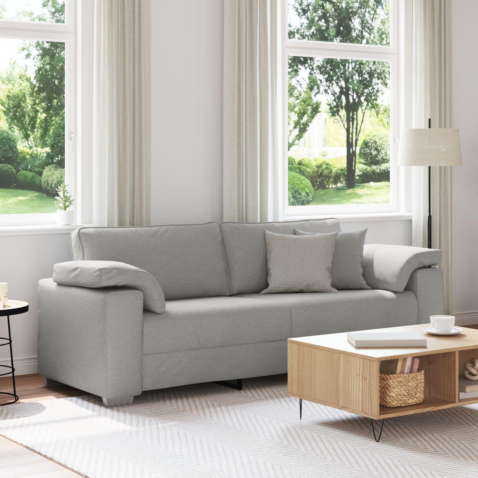 Sofa med pude Sky grey 219 x 77 x 82 cm Stof