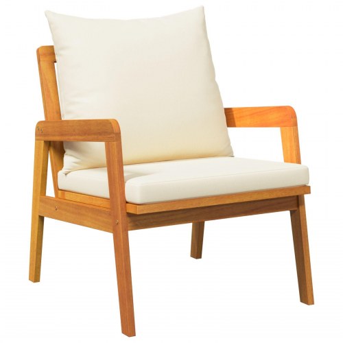 3-delt Bistro Sæt med Puder i Massivt Akacietræ