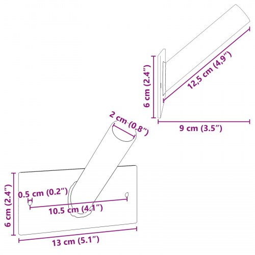 Flagstangholder til 1 Flag Vægholder Sort Stål