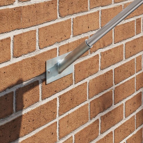 Flagstangholder til 1 Flag - Vægmonteret i Sølv Stål