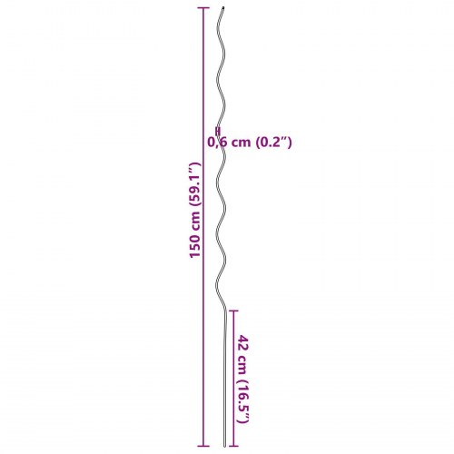 Spiral Plante Støtter 5 stk 150 cm Galvaniseret Stål