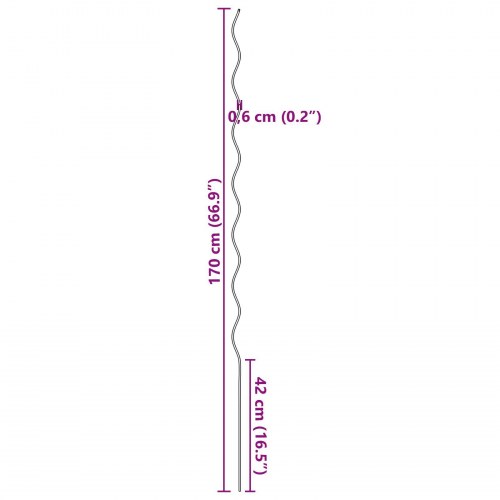 Spiral Plante Støtter 50 stk 170 cm Stål