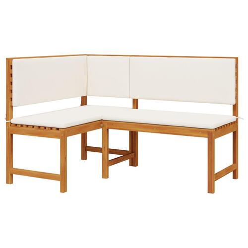Have Hjørnebænk med Puder 140x100x91 cm Massivt Akacietræ