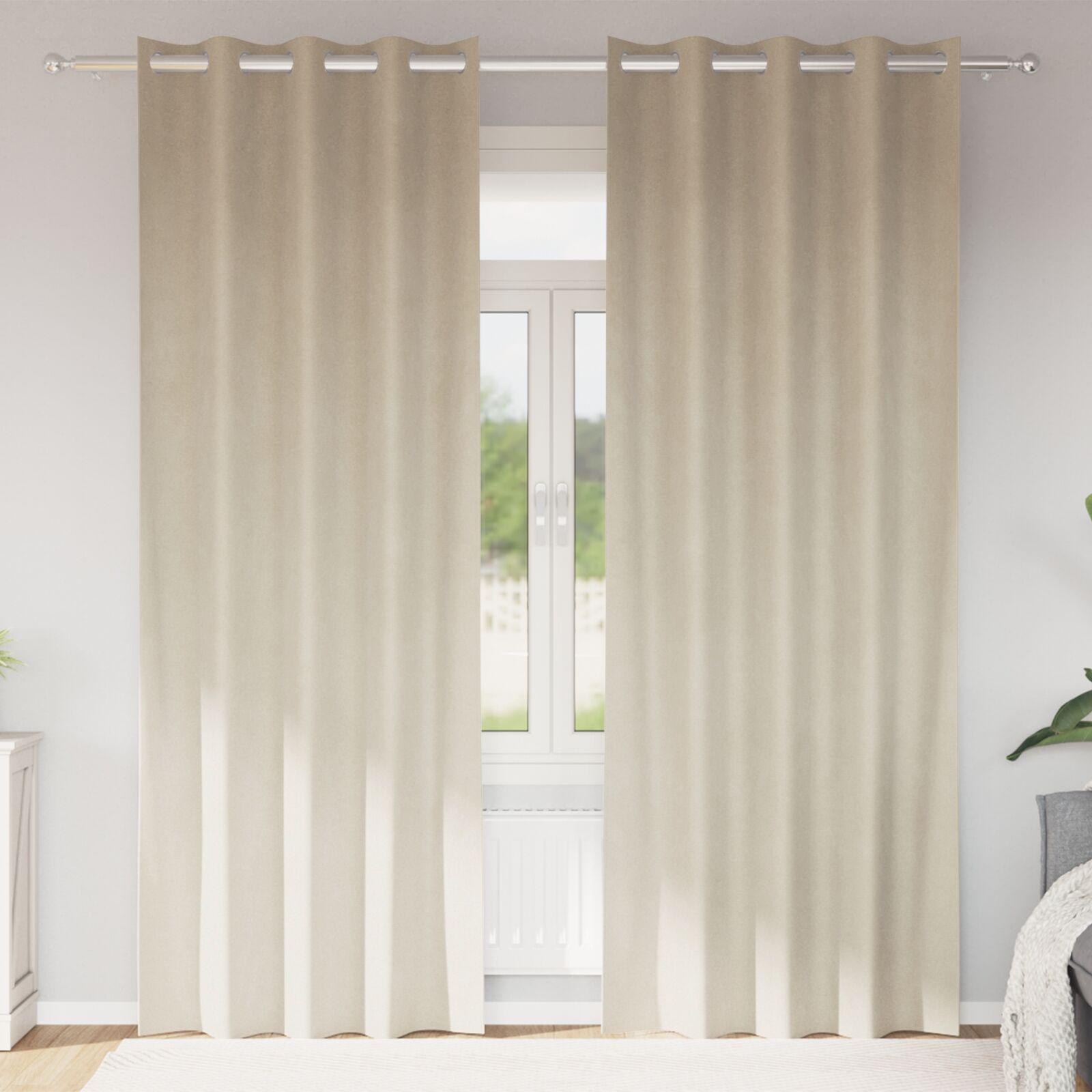 Blackout Gardiner med Øjer 2 stk Creme Velvet